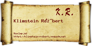 Klimstein Róbert névjegykártya